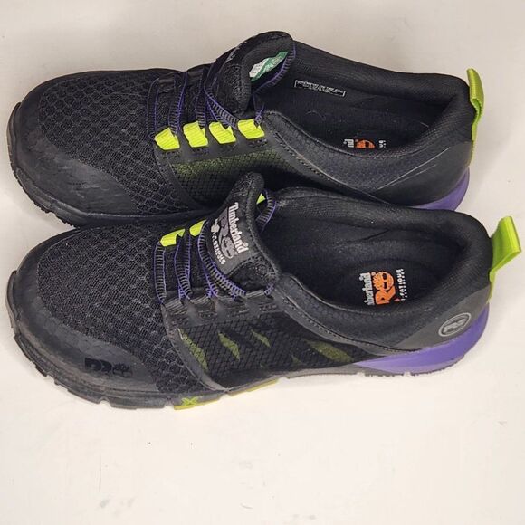 TIMBERLAND PRO WOMEN'S RADIUS SAFETY TOE WORK SHOES - BLACK/PURPLE, size 8.5 - Picture 3 of 8